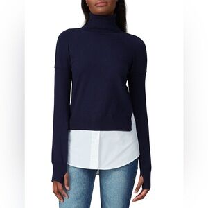 KF/KaufmanFranco Navy Knit Inset Sweater